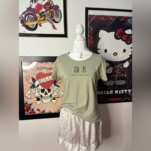 Green “Glamorous & Independent” Sleep T-Shirt Top